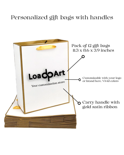 Elegant Gift Bags with Gold Satin Handles